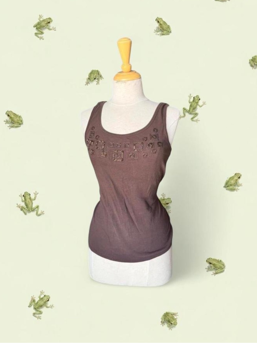 Lady Hathaway Brown sequin Tank Top